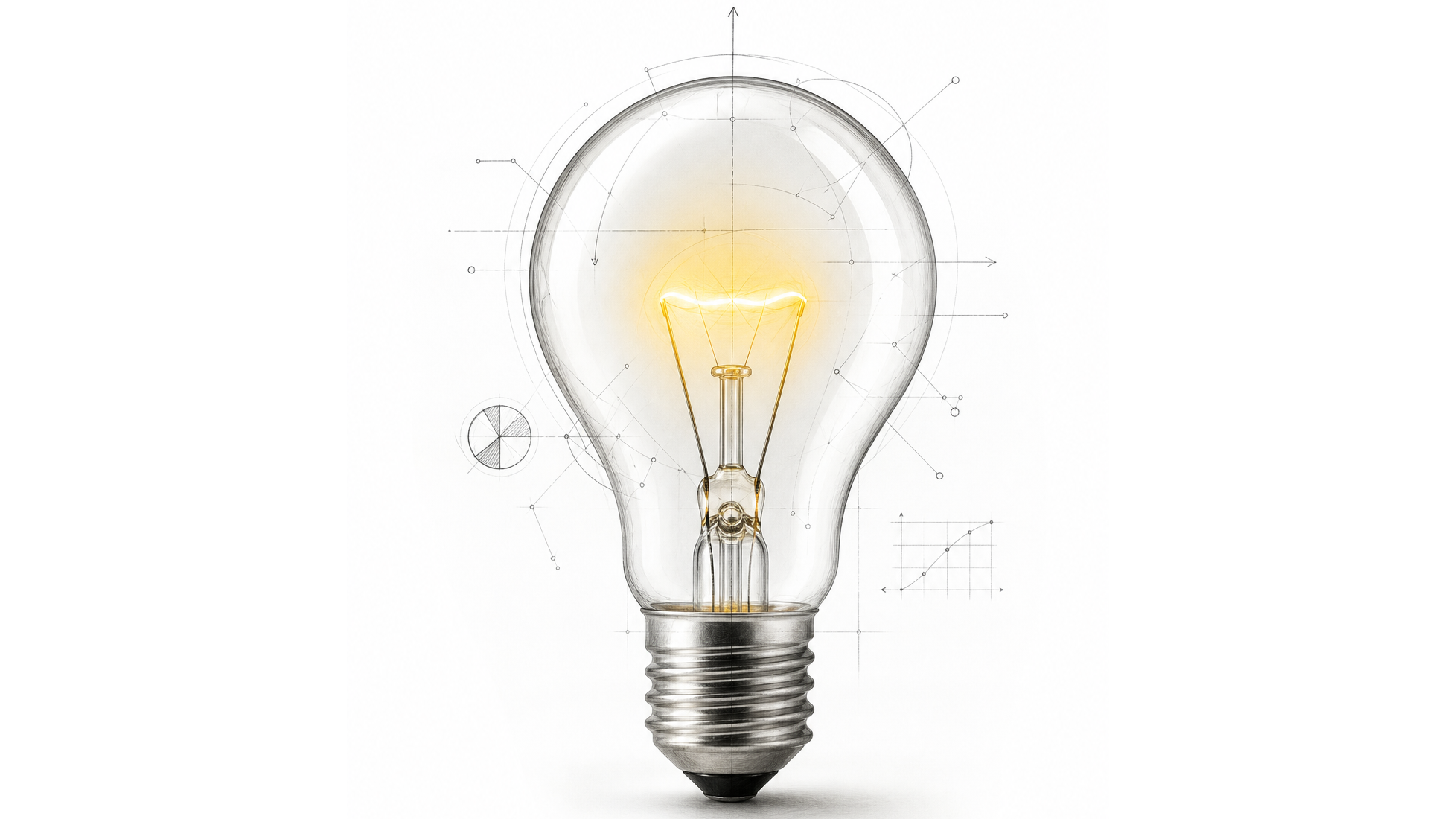 Glühbirne als Symbol für Ideen und digitale Lösungen