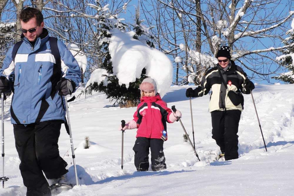 Geführte Schneeschuhtouren für Familien